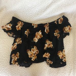 Forever 21 off the shoulder open back crop top